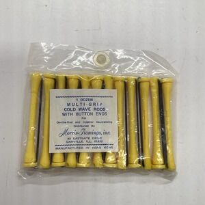 Vintage Morris-Flamingo 1 Dozen Multi-Grip Cold Wave Rods With Button Ends NOS